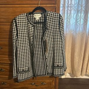 Houndstooth sweater jacket
